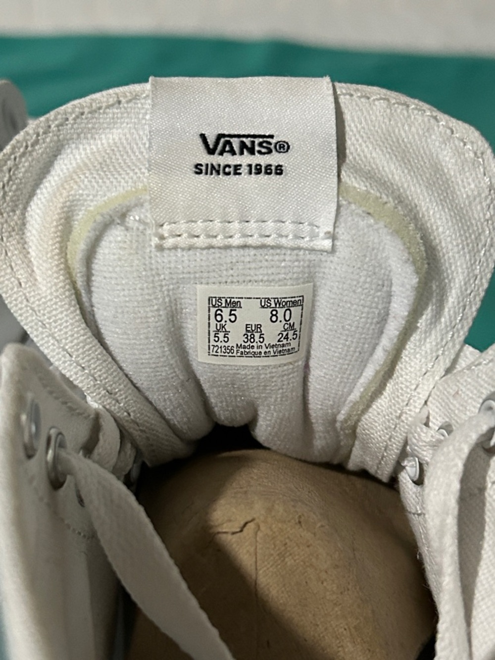 Vans White High-Top Platform Canvas Sneakers SZ: W8/M6.5 - Picture 8 of 9